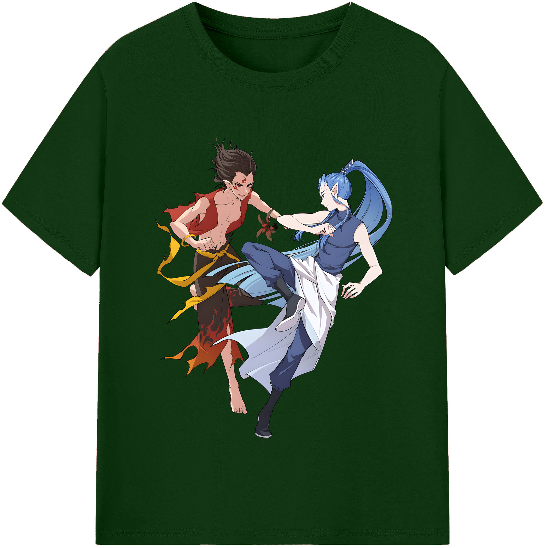 （画像用） Ne Zha 2 ナタ 魔童の大暴れ 綿100％半袖Tシャツ（フロントプリント）